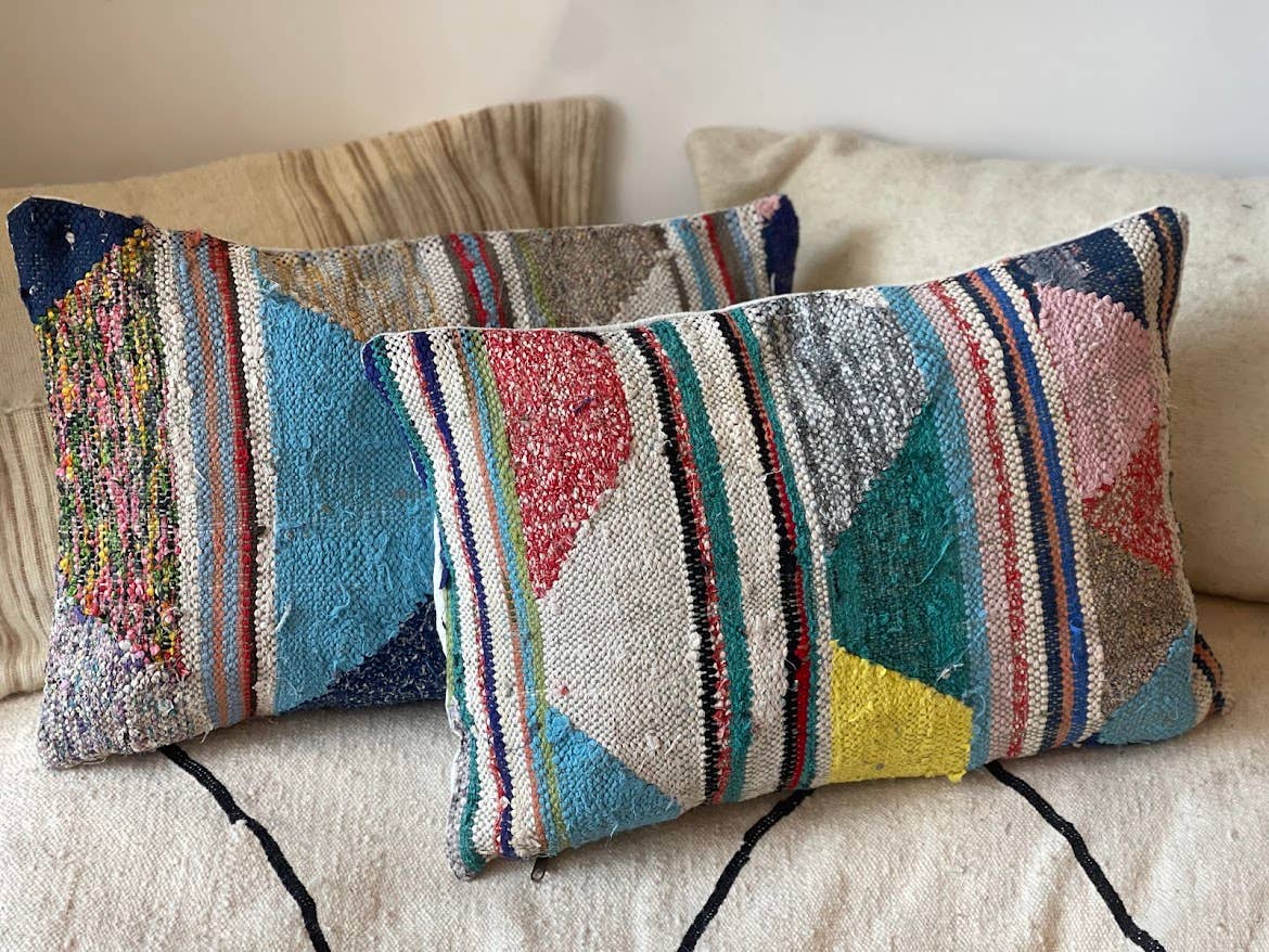 NOMAD BY LIV - Wholesale Throw/Decorative Pillow - Boucherouite Kussen - Handgemaakt in Marokko - kleurrijk6