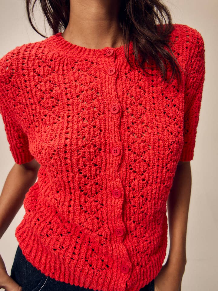 Nitah - Wholesale Cardigan - Women's - Mia openwork knit cardigan5