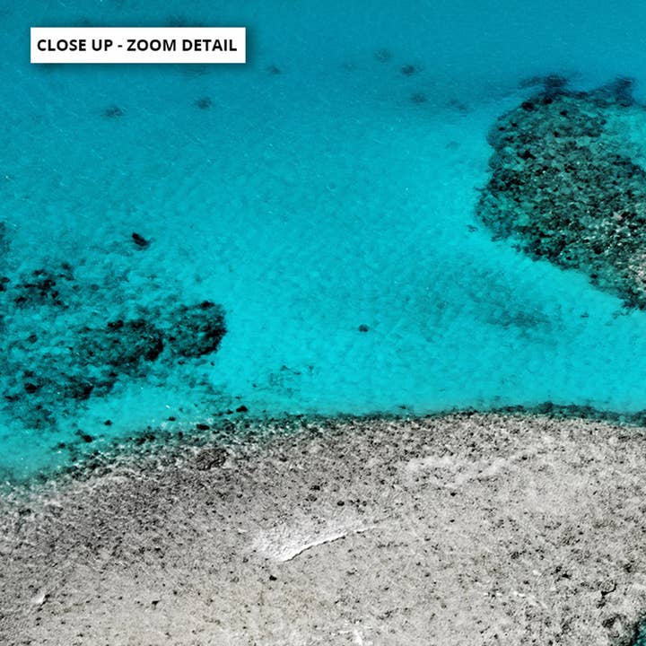 PRINT AND PROPER – wholesale Art print – Aerial Reef Art Print. Aqua Waters Coral Reef Poster Art