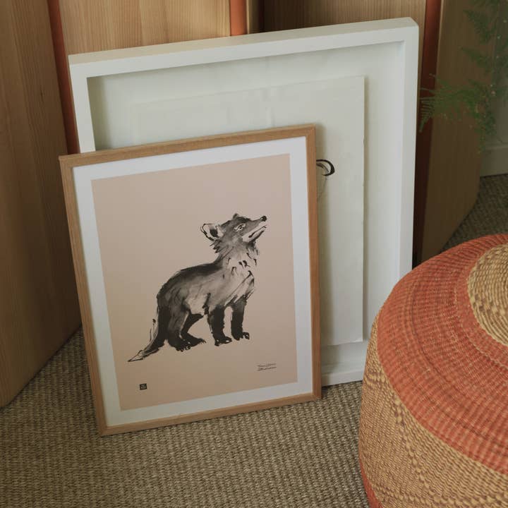 Teemu Järvi Illustrations – wholesale Art print – 11.8" x 15.7" Fox Cub Art Print - Rose2