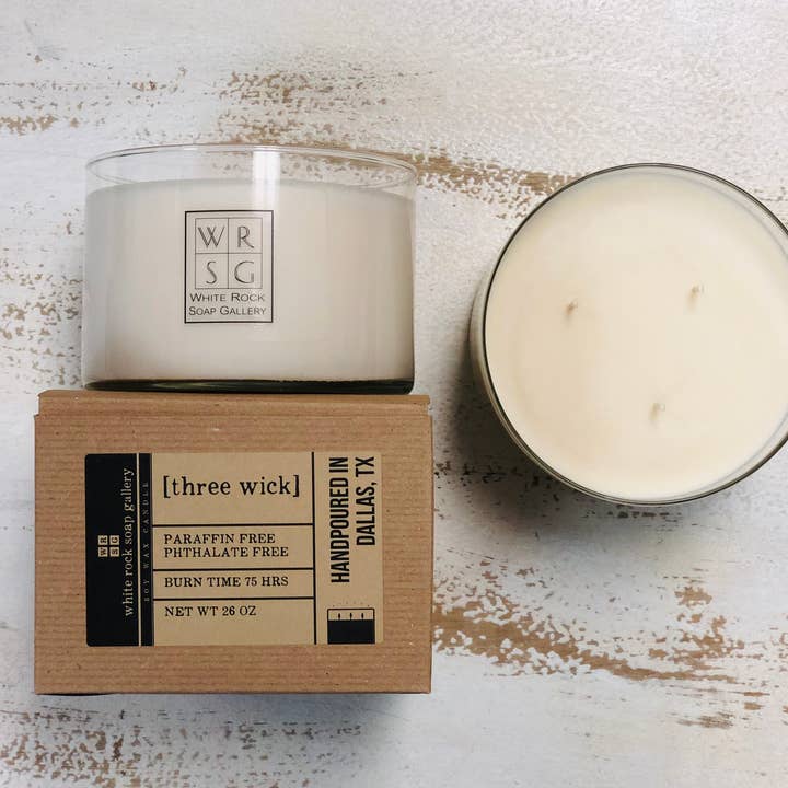 White Rock Soap Gallery - Wholesale Jar/Filled Candle - Soy Wax Candle - 3 Wick1