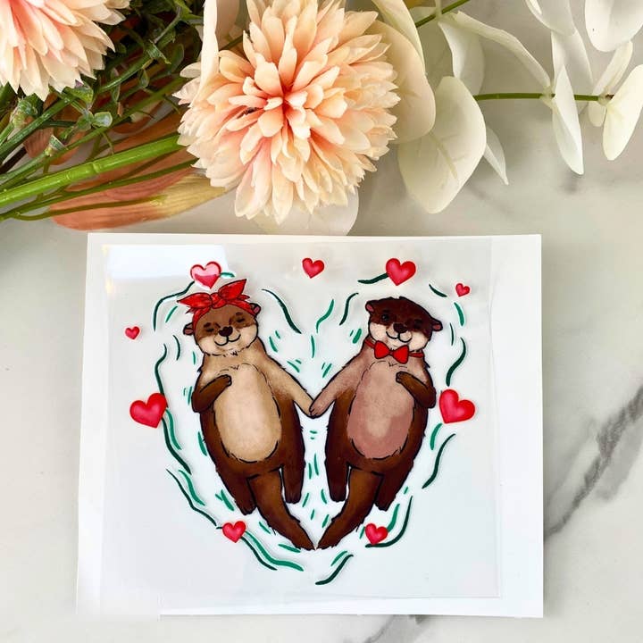 Amor Nutria | Calcomanía DTF UV de 4" para venta al por mayor de HKS Custom Designs