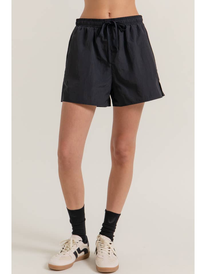 Active Basic | Active USA - Wholesale Athletic Shorts - Women's - Anorak Fabric Side Slit Workout Shorts20