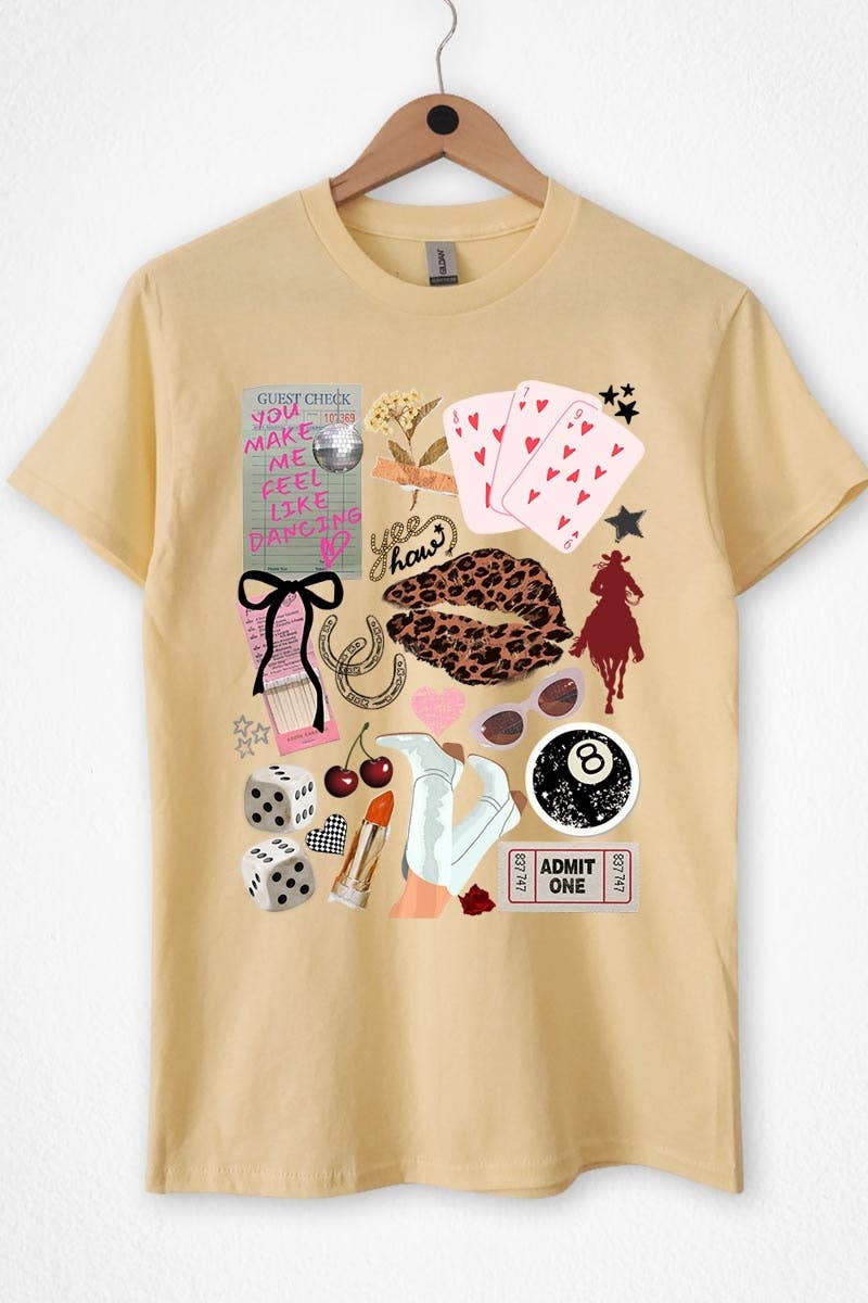COLORBEAR - Wholesale T-Shirt (Graphic) - Women's - Western Collage Graphic Heavy Cotton Tee8
