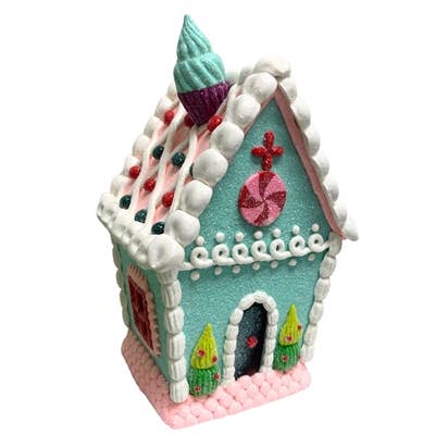 David Christopher's Collection - Wholesale Christmas Decoration - 5.71''X5.59''X9.69'' Candy House W/Led Light