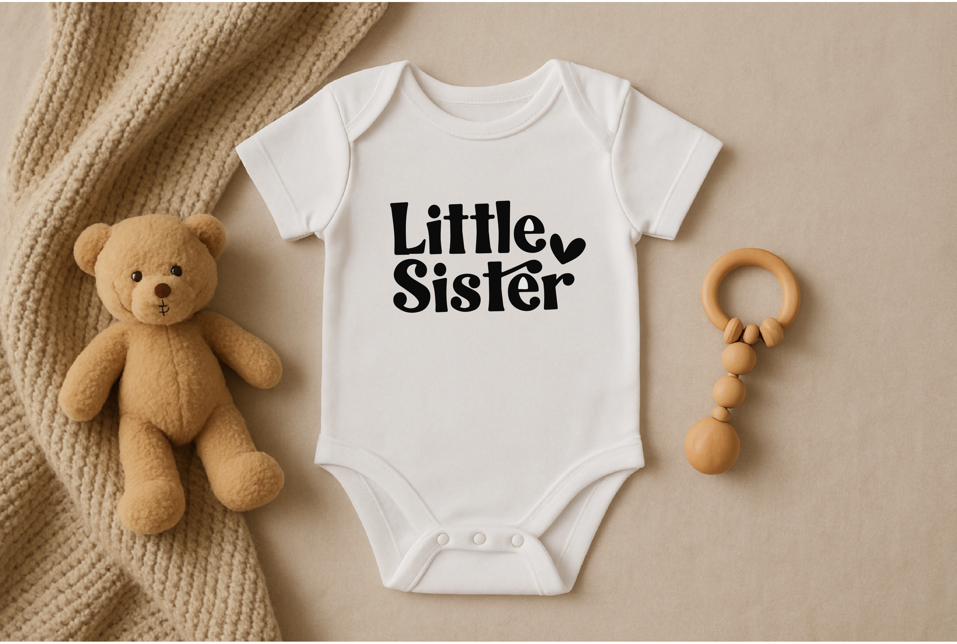 Bump & Beyond Designs - Wholesale Bodysuit (Non-Footed) - Baby - Little Sister, Gender Reveal Onesie for Baby Girl2