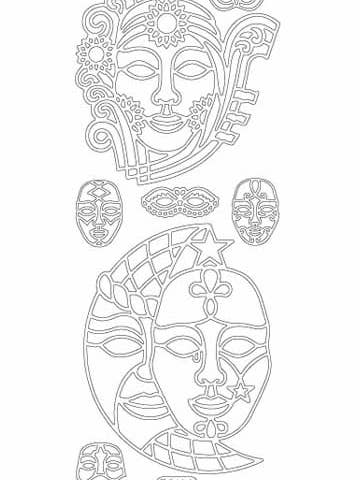 Deco Klistermärken - Masker/Moon för wholesale av Ecstasy Crafts Distributing