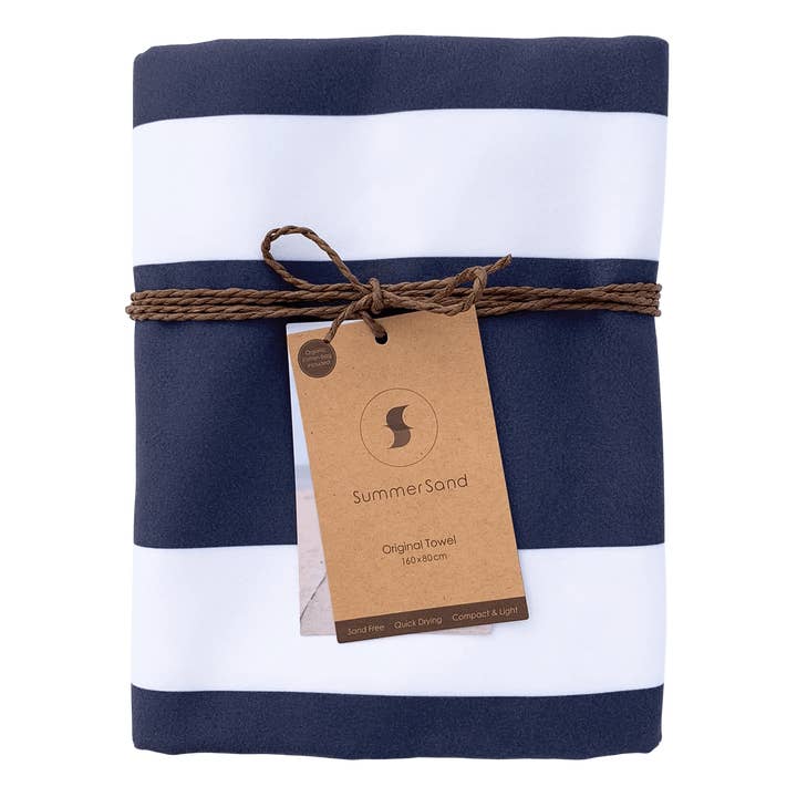 Sommaroch strandhandduk - 160x80cm - Djupblå för wholesale av SummerSand