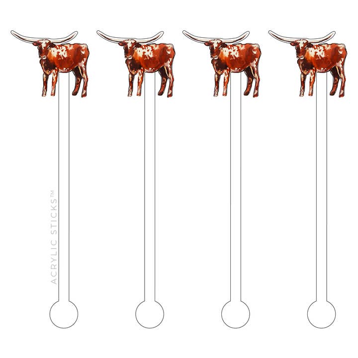 LONGHORN ACRYLIC STIR STICKS for wholesale by XO ACRYLICS | ACRYLIC STICKS