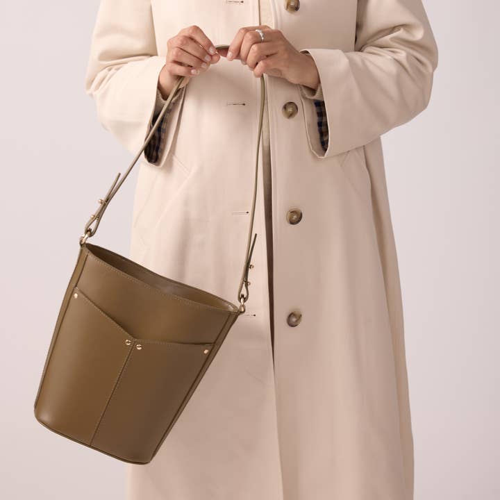 Maradji - Wholesale Shoulder Bag - Women's - BRONZE LEATHER BUCKET BAG GABRIELLE7