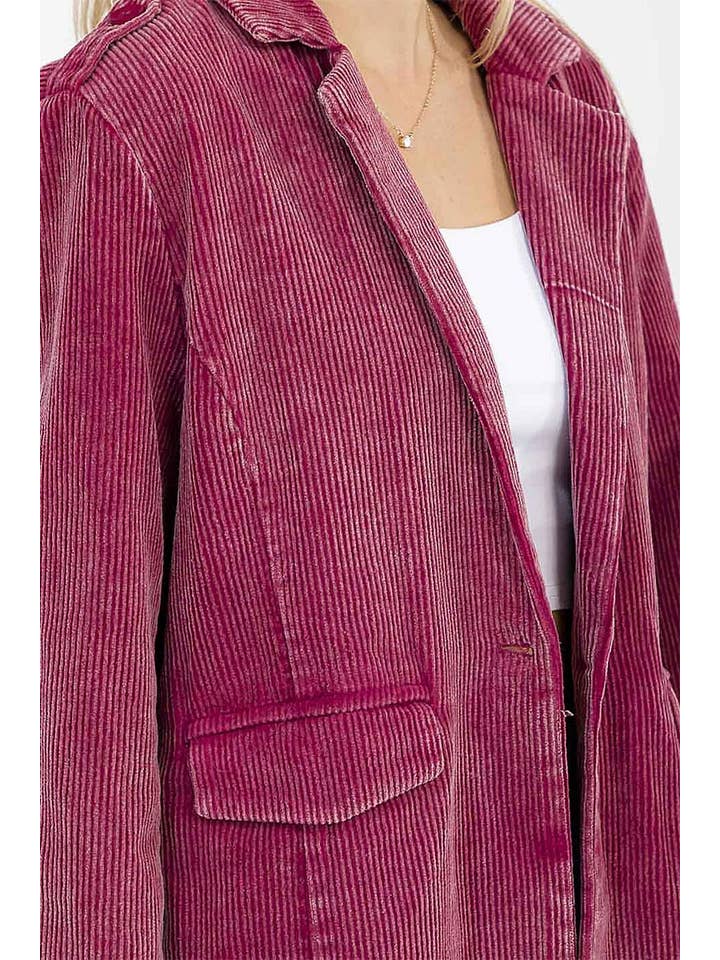 ROUSSEAU – wholesale Blazer – Women's – WASHED CORDUROY FRONT POCEKTS BLAZER4