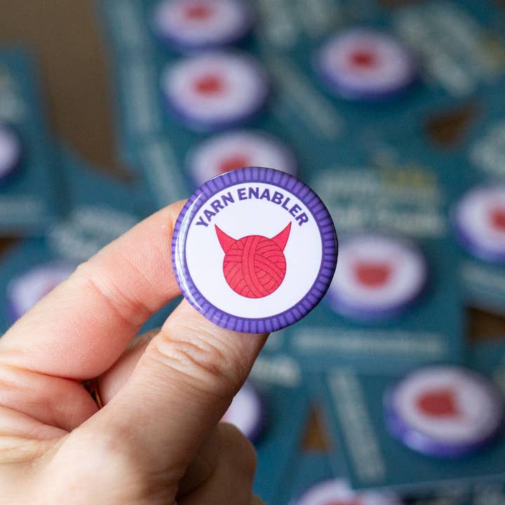 Camp Stitchwood - Wholesale Lapel Pin/Button - Yarn Enabler Merit Badge1