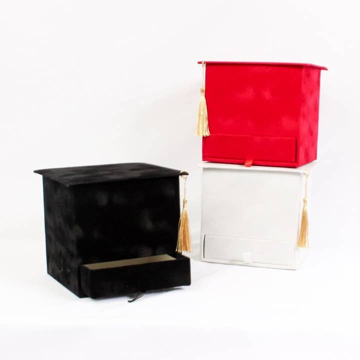 Caixa de Presente de Flores de Graduação Velvet Square com Gaveta por atacado de Elegant Design Supply