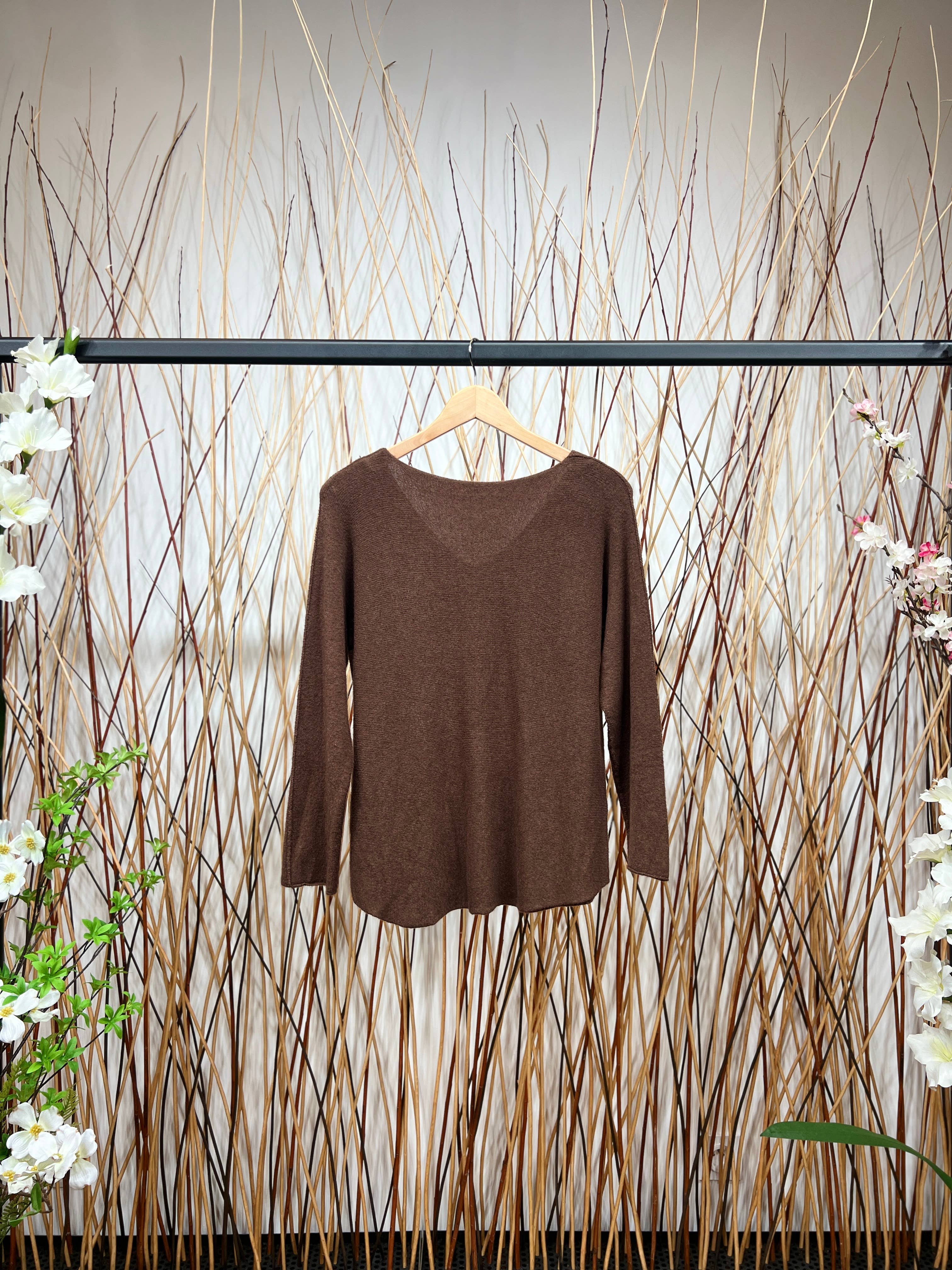 L'Emotion – Pulôver - Mulher por atacado – Camisola de Malha Manga Comprida Decote em V Viscose7