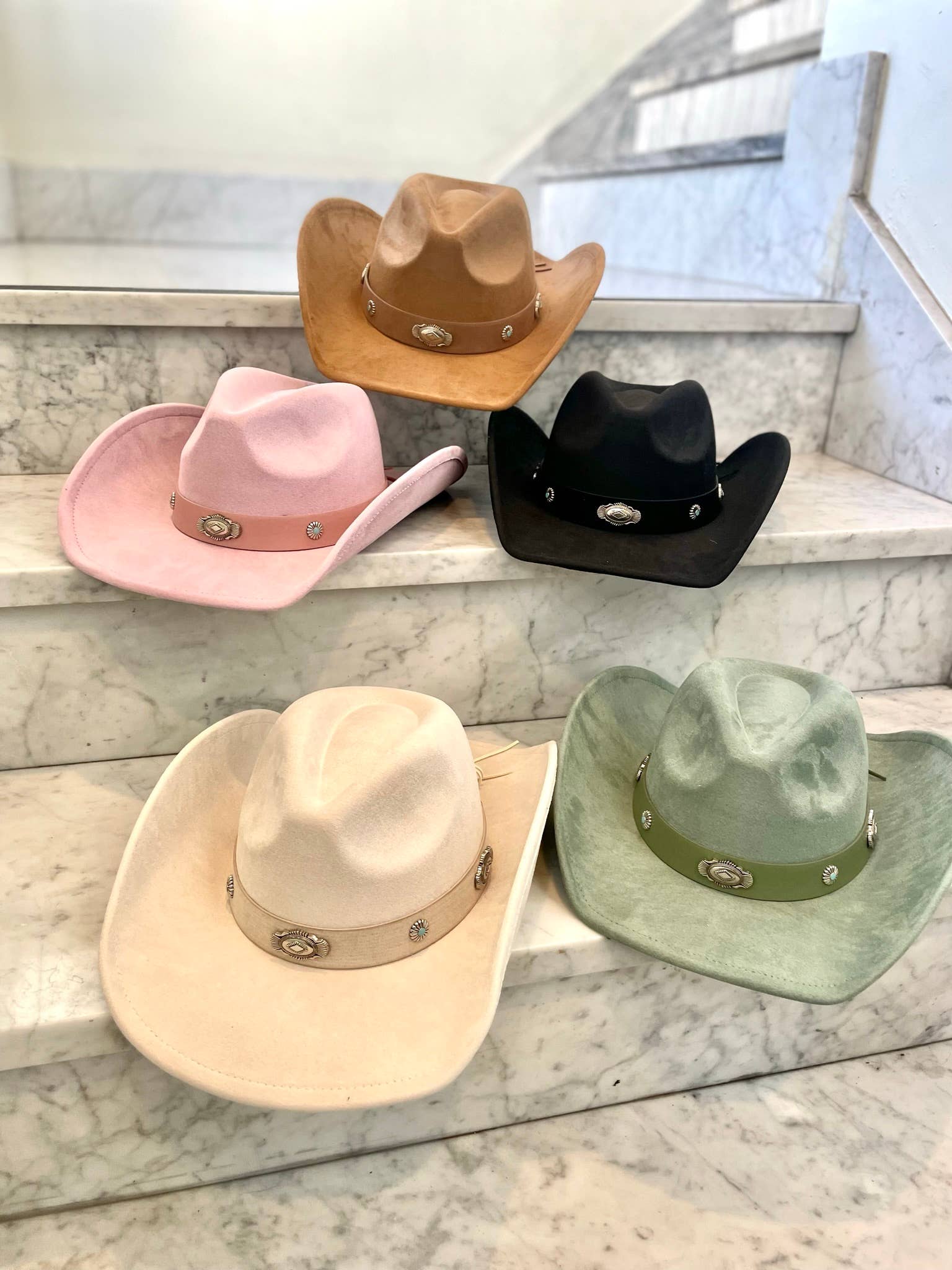 Love and Thyme - Wholesale Cowboy Hat – Women’s - Western Disc Ribbon Strap Cowboy Hat