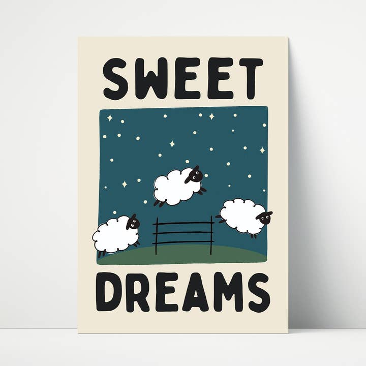 Sweet Dreams Bedroom Wall Art Print for wholesale by Print Twenty Two