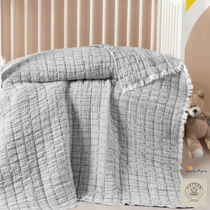 Omnis Pura – wholesale Quilt – Kids & Baby – 100% Cotton Muslin Baby Quilted Blanket – Unisex 115x125 cm 1