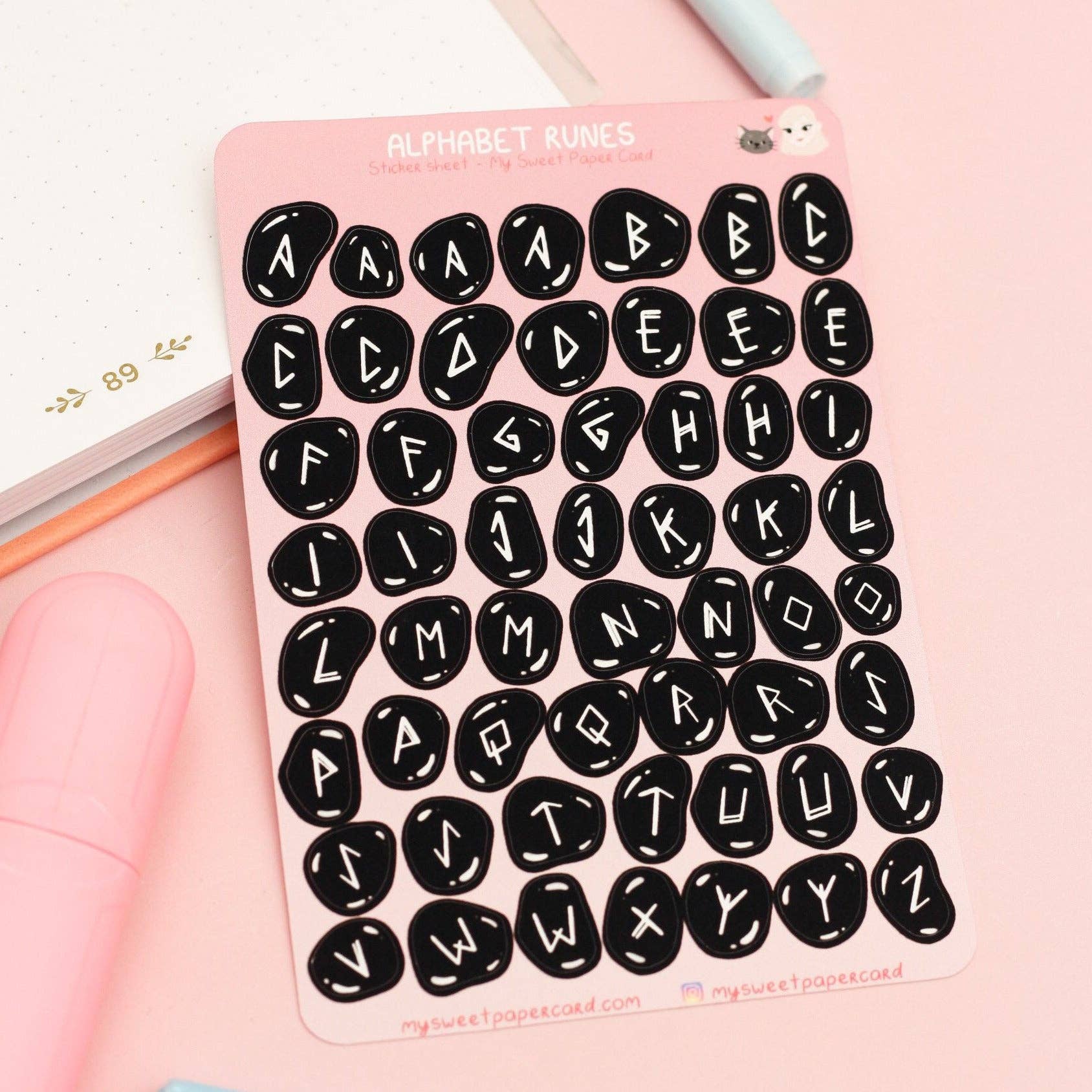 My Sweet Paper Card - Wholesale Sticker - Runes Alphabet stickers - Halloween planner stickers3