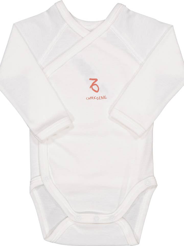 Langærmet babybody Stenbukken - økologisk bomuld for engroshandel hos charlie dans les étoiles