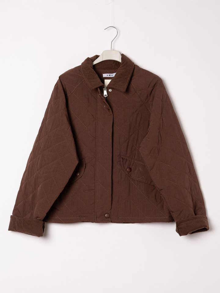 Pépouz' Paris – wholesale Jacket – Women's – Quilted jacket with corduroy collar PV25792