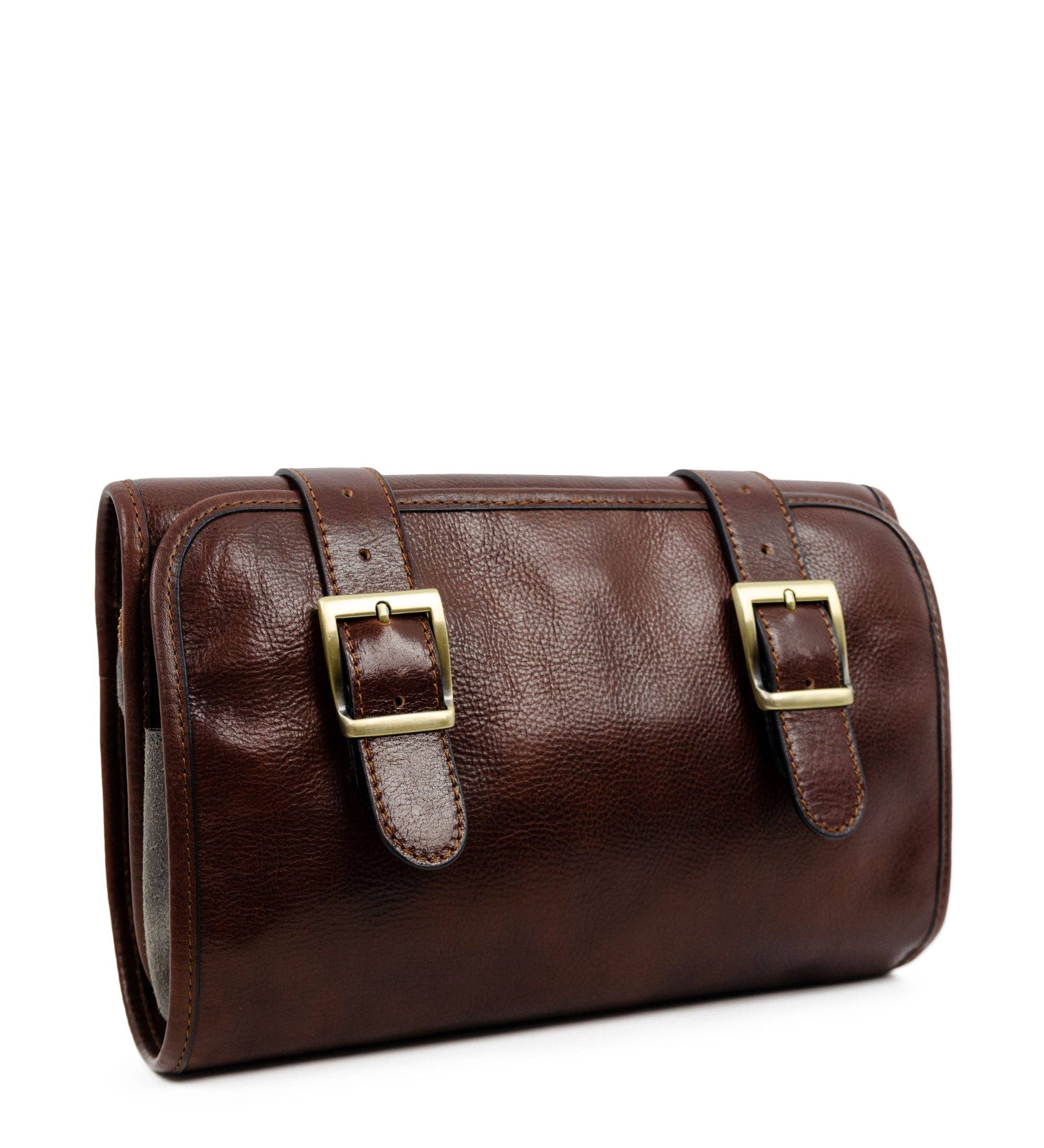 Black Leather Hanging Wash Bag Toiletry Bag - Dracula for wholesale on Faire3