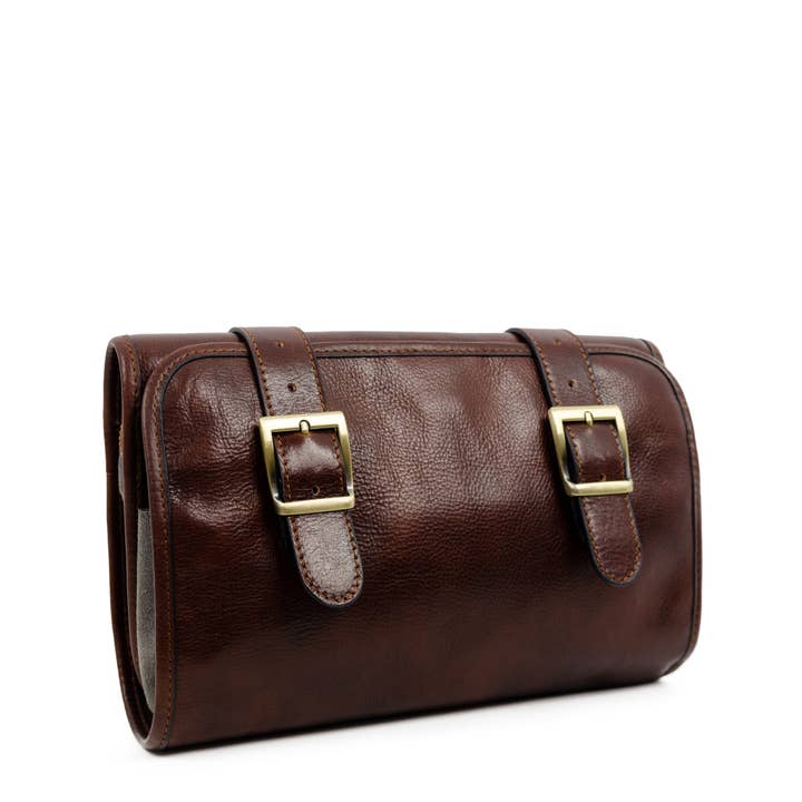 Black Leather Hanging Wash Bag Toiletry Bag - Dracula for wholesale on Faire3