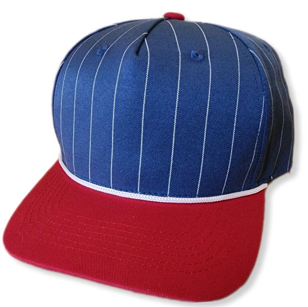 ThatsRad - Wholesale Flat Brim Cap - Unisex - Two Tone Pinstripe Snapback Rope Hat4