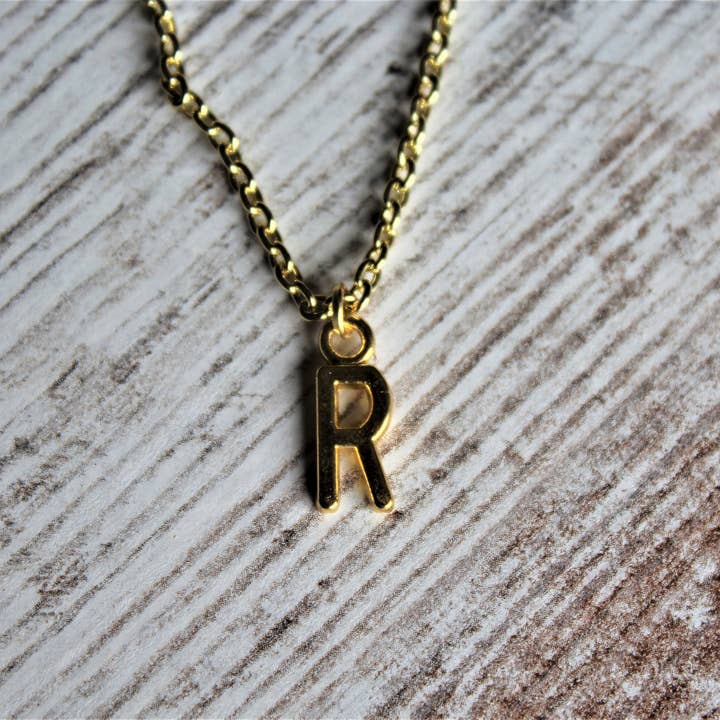 Style by Kenz - Wholesale Pendant/Charm Necklace - Gold Initial Necklace, 12K Gold Plated Initial Necklace1