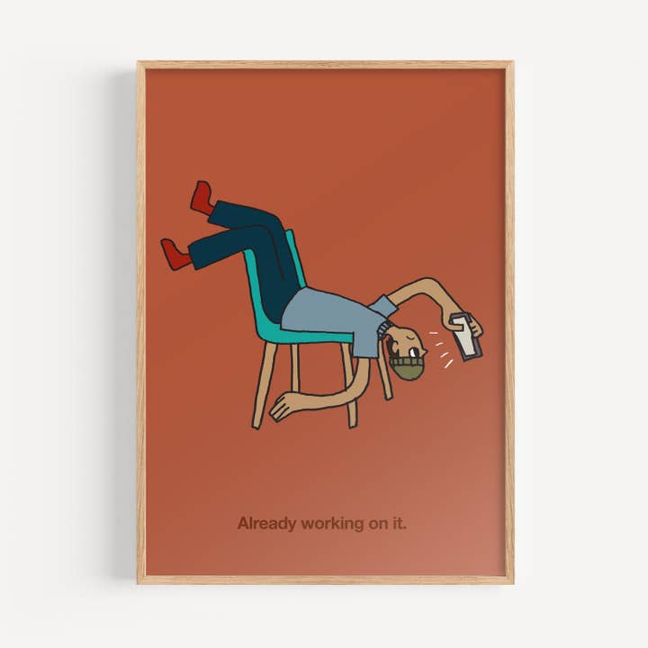 UAU! STUDIO WORKING ON IT PRINT 50X70CM por atacado de Guau! Studio