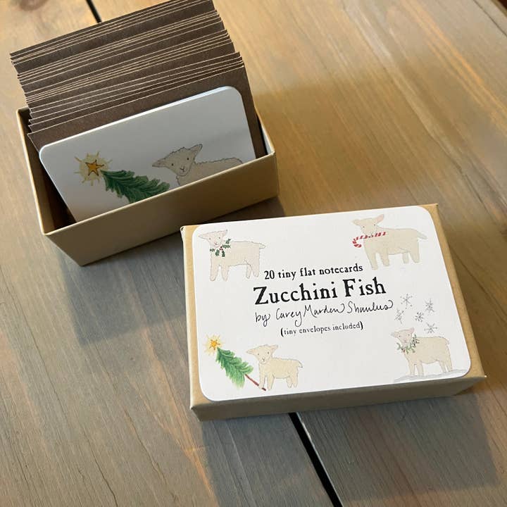 Zucchini Fish - Wholesale Stationery/Notecard Set - Christmas Lamb Tiny Flat Notes6