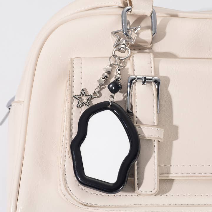 Ornaments-Alien-shaped acrylic bag hanger, cosmetic mirror for wholesale by Eagle Crest Industries Inc.