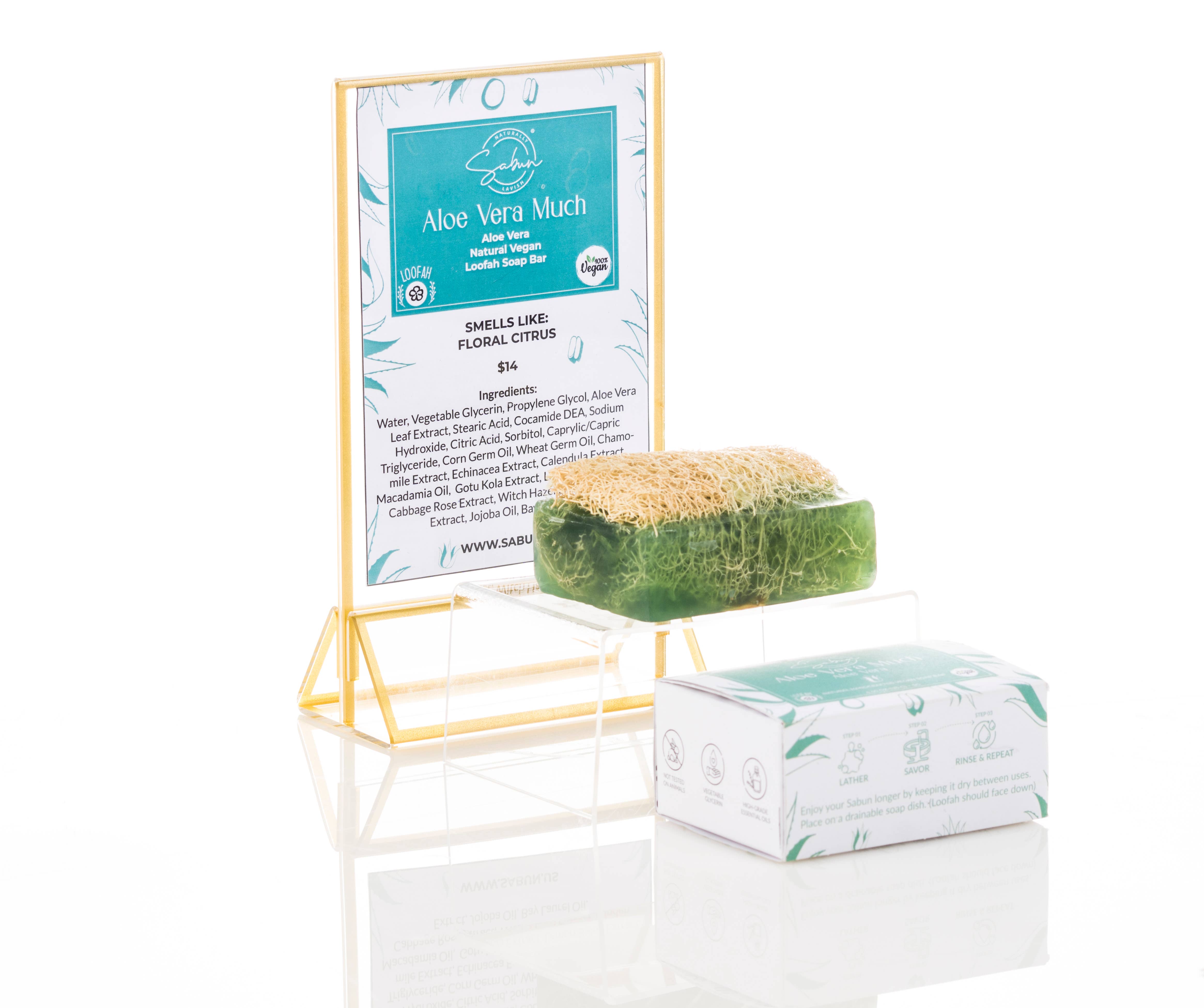 SABUN CO. - Wholesale Zeepblok - Natuurlijke handgemaakte loofah zeep met aloë vera