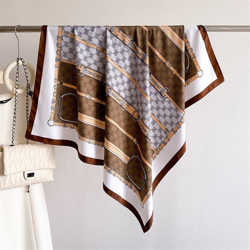 Mirazshoes WholeSale - Wholesale Scarf - Women's - Versatile Printed Square Silk Scarf2