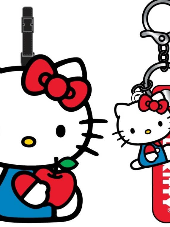 HELLO KITTY 2PC LUGGAGE TAG W/3" KEYCHAIN & CHARM for wholesale by The Zoofy Group , LLC
