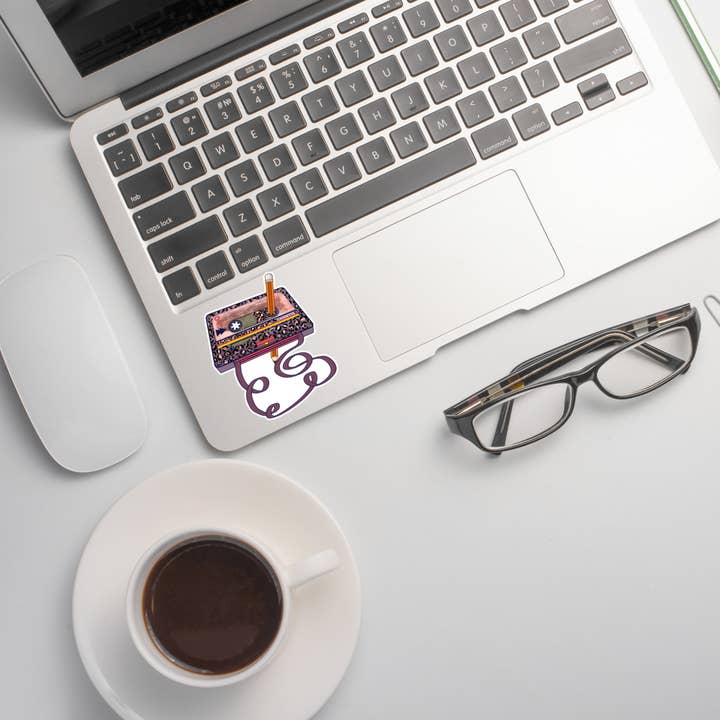 Jazzy Pop Stickers - Wholesale Sticker - 3" Cassette Tape 90s Pencil Classic laminated sticker2