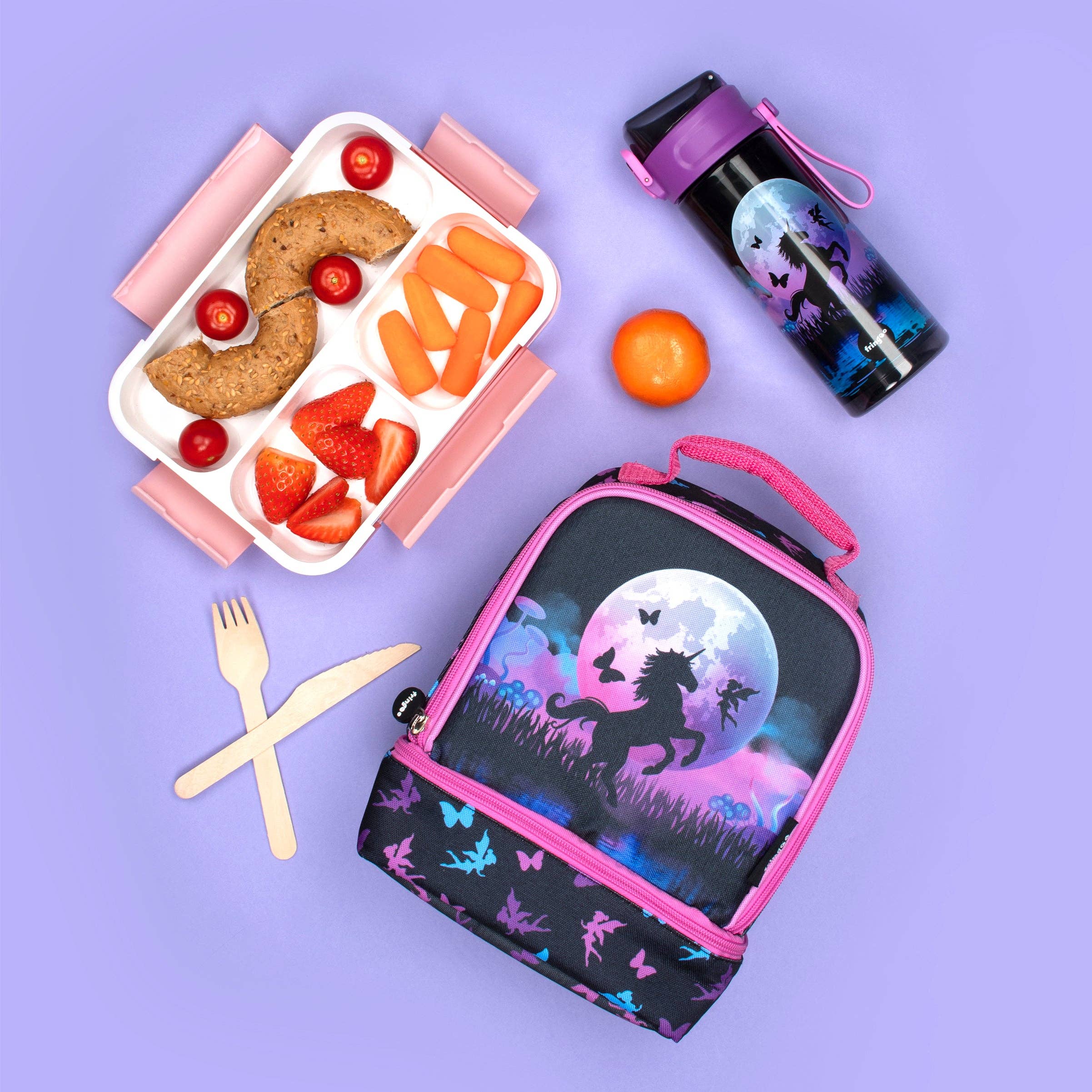 Fringoo Group Ltd – Marmita/lancheira - Criança por atacado – Lancheira de dois andares - Unicórnio Moon3