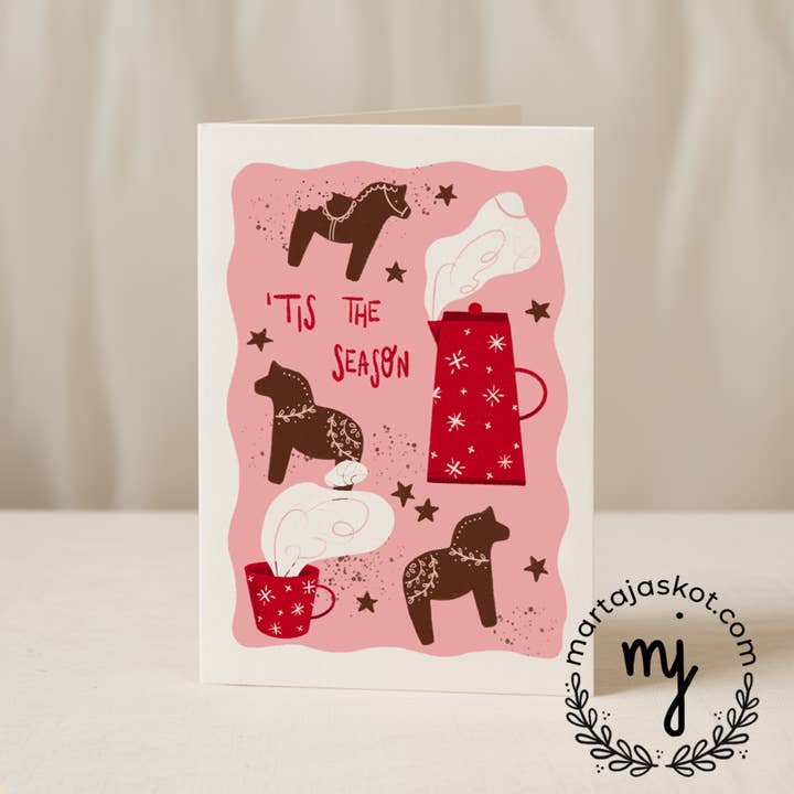 Tis the season 5x7/A6 Christmas/Winter Card - Collab X MJ for wholesale by Blue Iris Designs Co