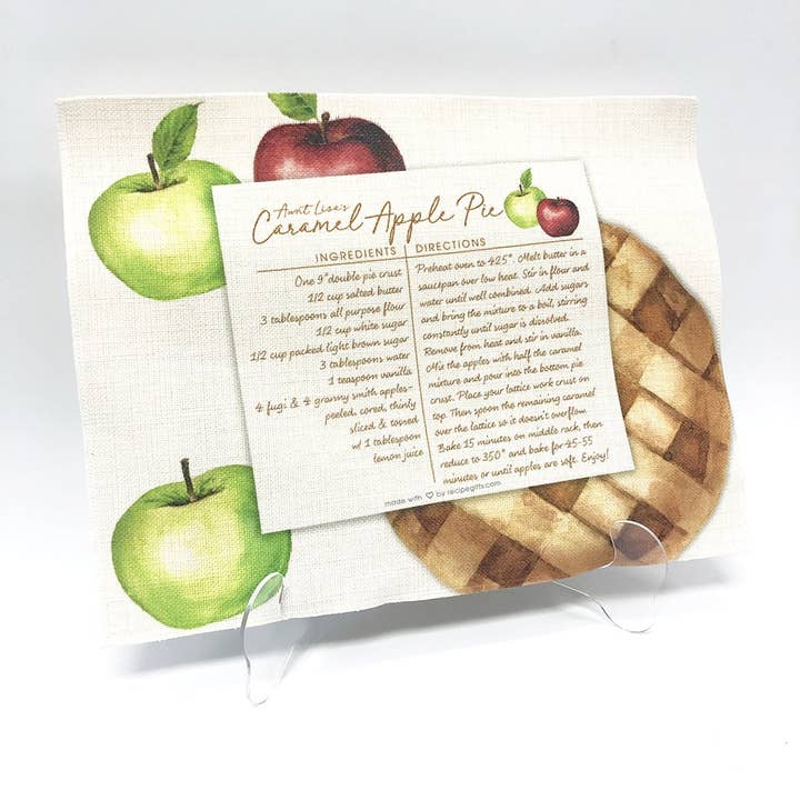 Aunt Lisa's Caramel Apple Pie Recipe Placemat for wholesale by Aunt Lisa's Recipe Gifts