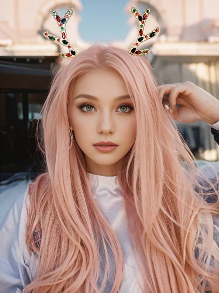 Happy Dream Gifts - Wholesale Fashion headband – Unisex - Christmas Reindeer Antlers Headband, Crystal Deer Horn Tiara1