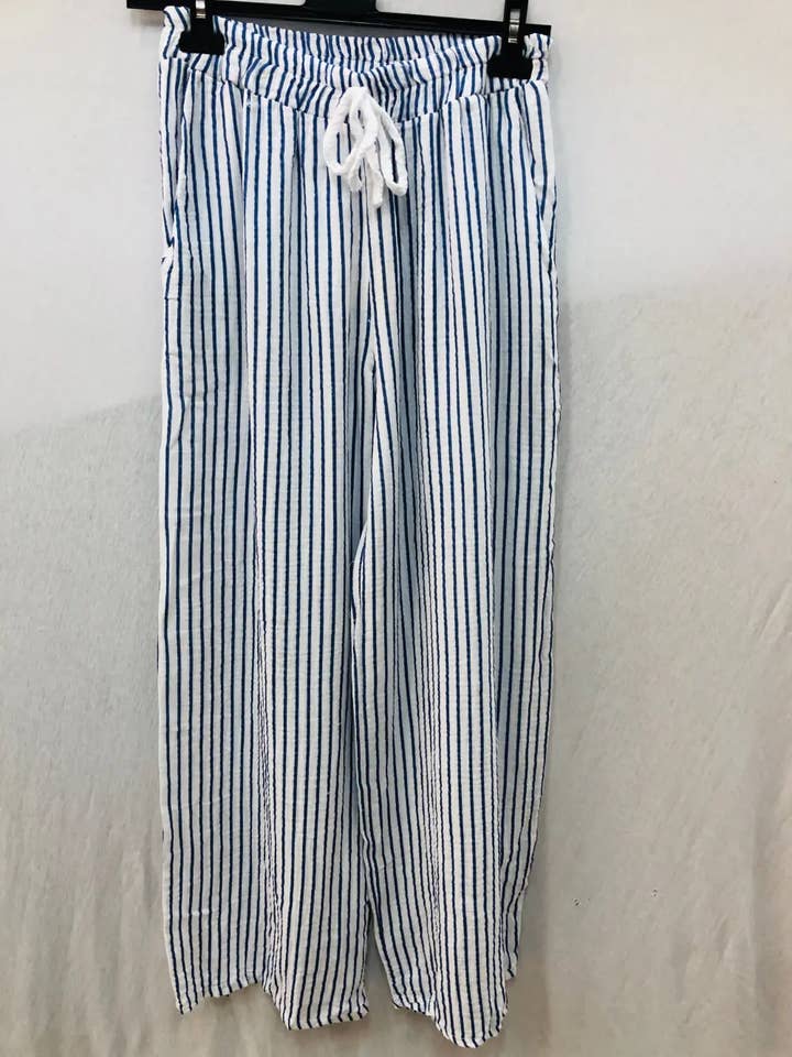 Mimi & Gogo - Wholesale Pants - Women's - Cotton gauze pants with stripes @906771_PaGazeRayure11