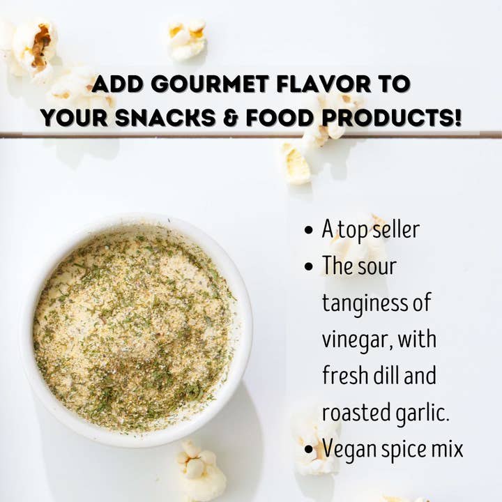Dell Cove Spices & More Co. - Wholesale Dried spice mix - Dill Pickle Popcorn Seasoning - Tangy, Sour Snack Topping5