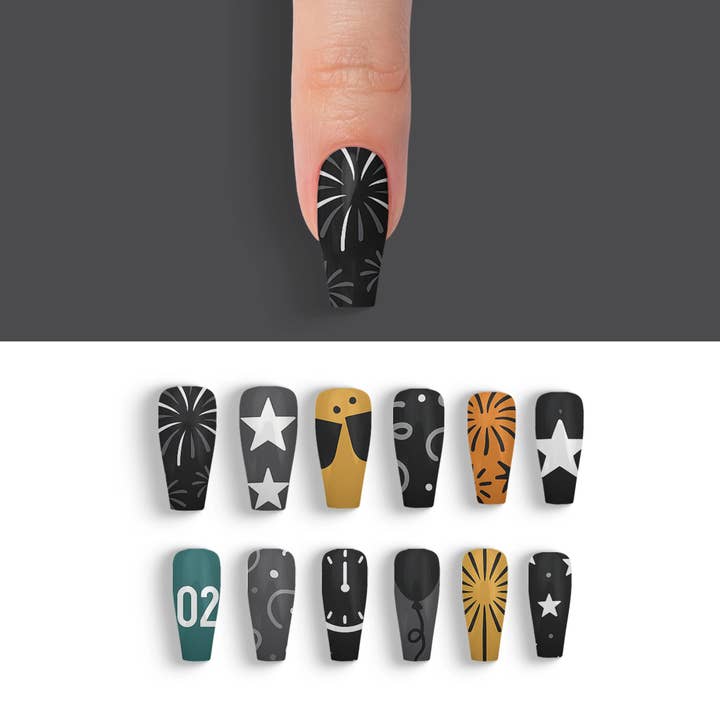 FYNE BODY - Wholesale Press-on/fake nails - Midnight Sparkle Black Magic Press-On Nails30
