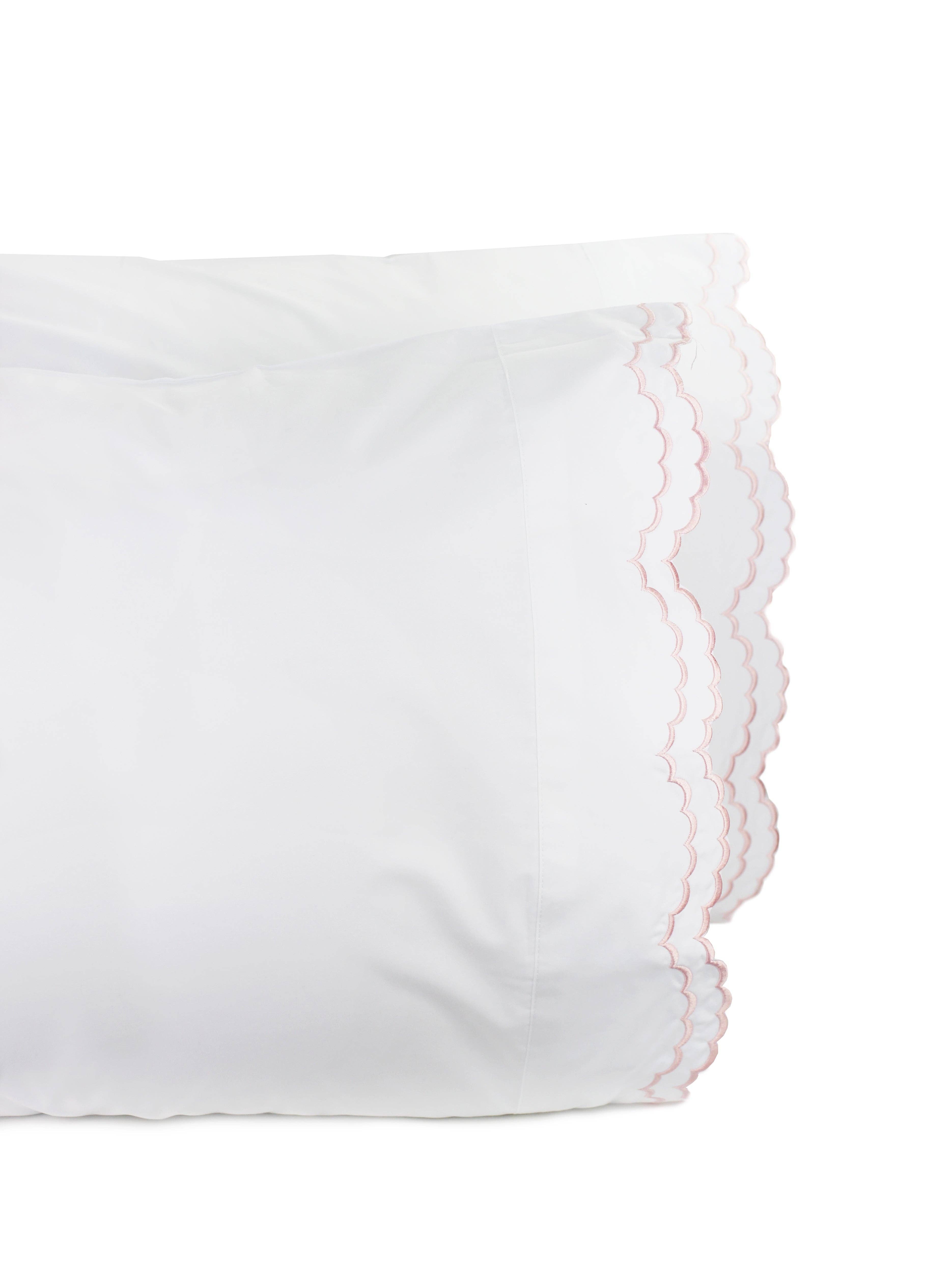 Mélange Home - Wholesale Bedding Pillowcase/Sham - Double Scallop Embroidered Percale Pillowcase Pair3