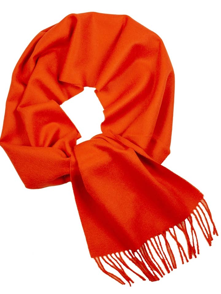 Alpaca wool orange scarf for wholesale by Sokisahtel I BestSockDrawer