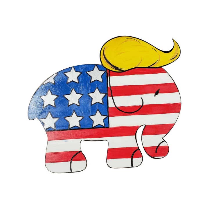 Diverse Woodworking - Vente Découpages - Trump Elephant Design by Lines, style de découpe en bois inachevé2