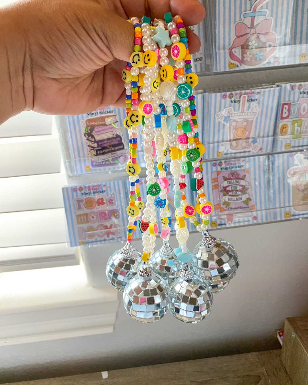 Sun Moon & Stars Co. - Wholesale Car Decorative Charm - Women's - Fruit Blossom Disco Ball Car Charm3