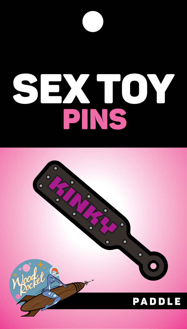 Black Gray Purple Kinky Paddle Enamel Pin, EPT-024 for wholesale on Faire2