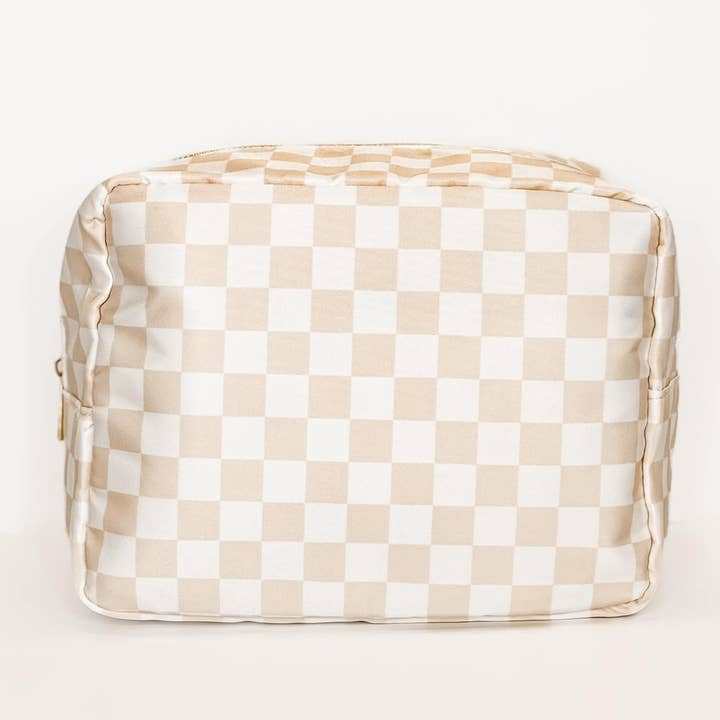 Mugsby - Wholesale Pouch - Women's - Cream and White Checkered Bags