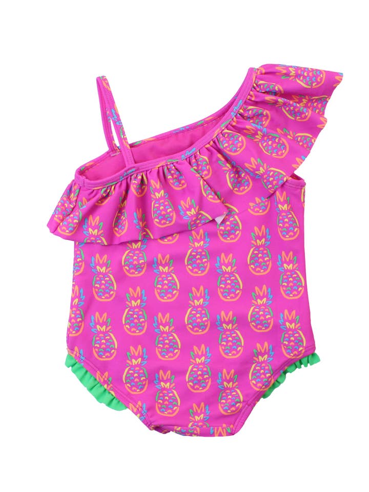 Pink Girls Neon Violet Pineapples One Shoulder One Piece Swimsuit
for wholesale on Faire2