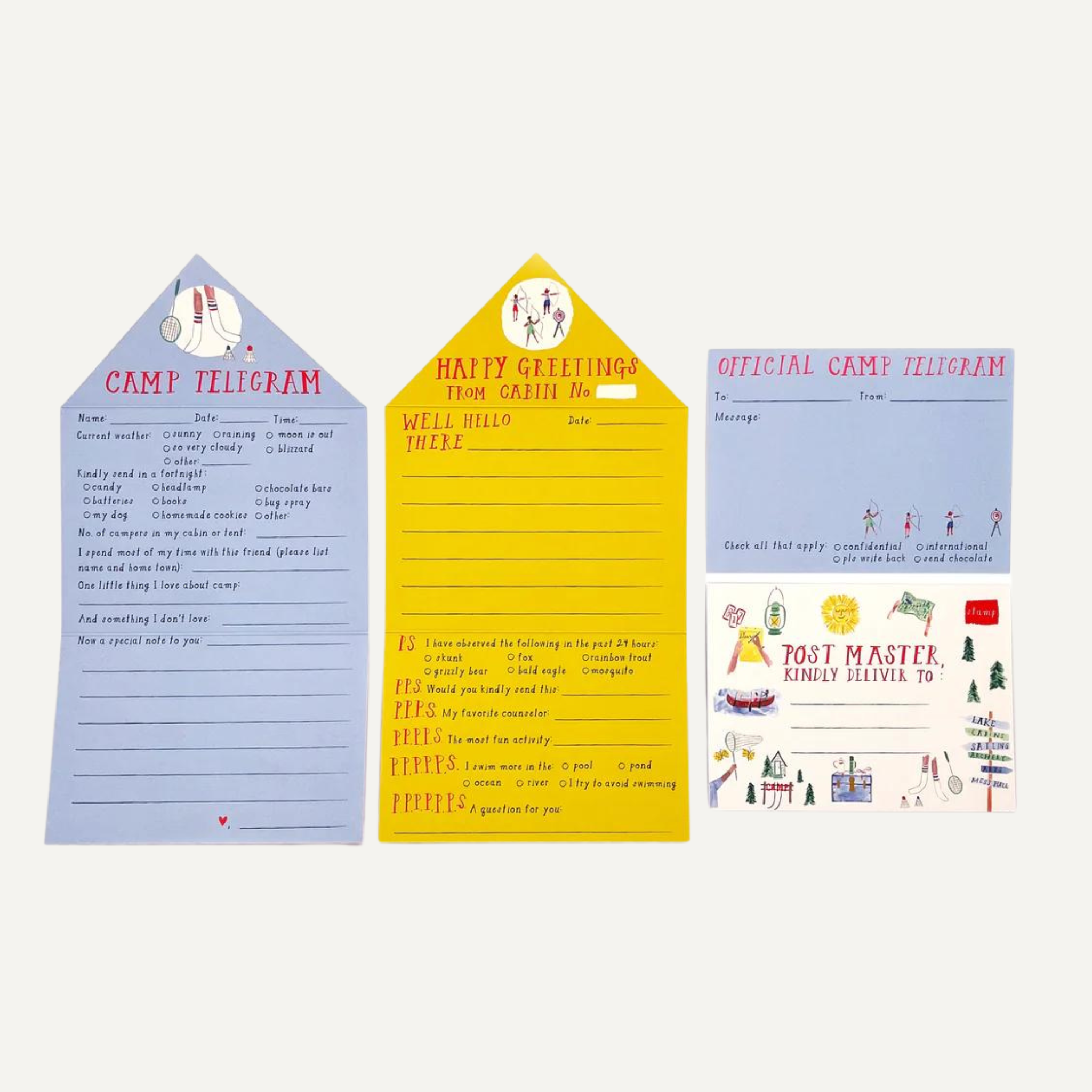 Mr. Boddington's Studio - Wholesale Briefpapier/indexkaartenset - Brieven van het Kamp Briefpapier Set2